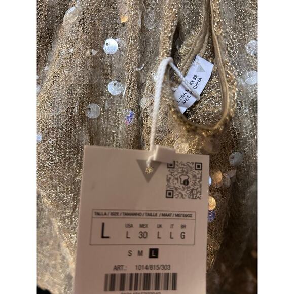 Nwt- Zara 2 pc sequins pants & top set-M - Picture 6 of 6